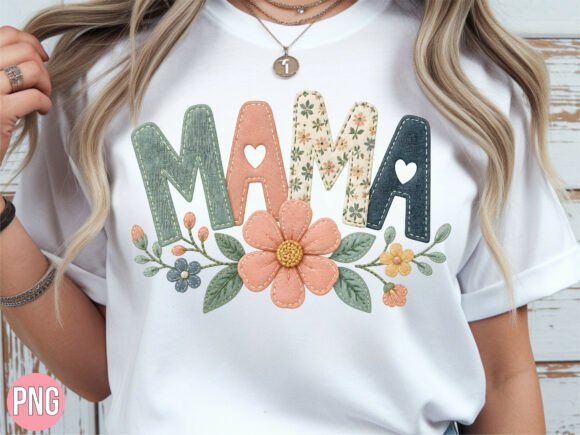 Download Embroidered Mama Flower Floral Patch PNG - Mama Collection
