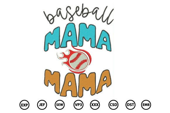 Download Baseball Mama Embroidery Design - Mama Collection