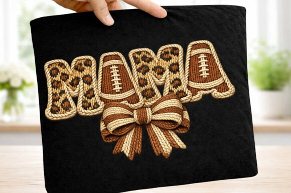 Download Football Mama Girly Bow Faux Yarn Png - Mama Collection