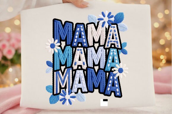 Download Blue Floral Mama Mom Mother's Day Png - Mama Collection