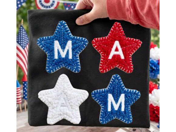 Download Mama Star Patch Letters Tshirt Png - Mama Collection