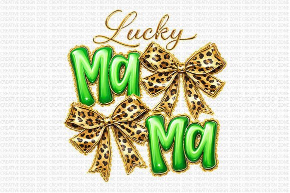 Download Lucky Mama Leopard Bow PNG - Mama Collection