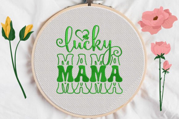 Download Patricks Day Heart MAMA Lucky Embroidery - Mama Collection