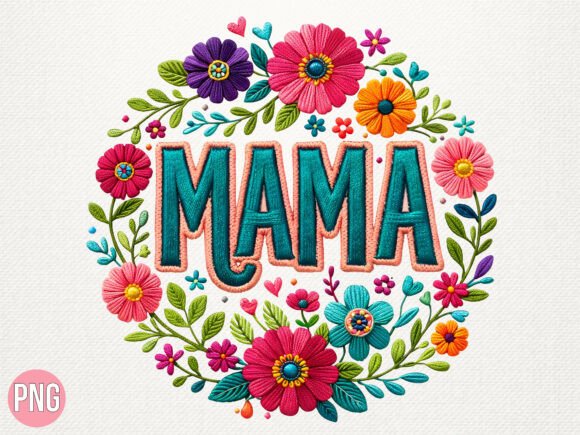 Download Floral Mama Embroidery PNG Mom Shirt PNG - Mama Collection